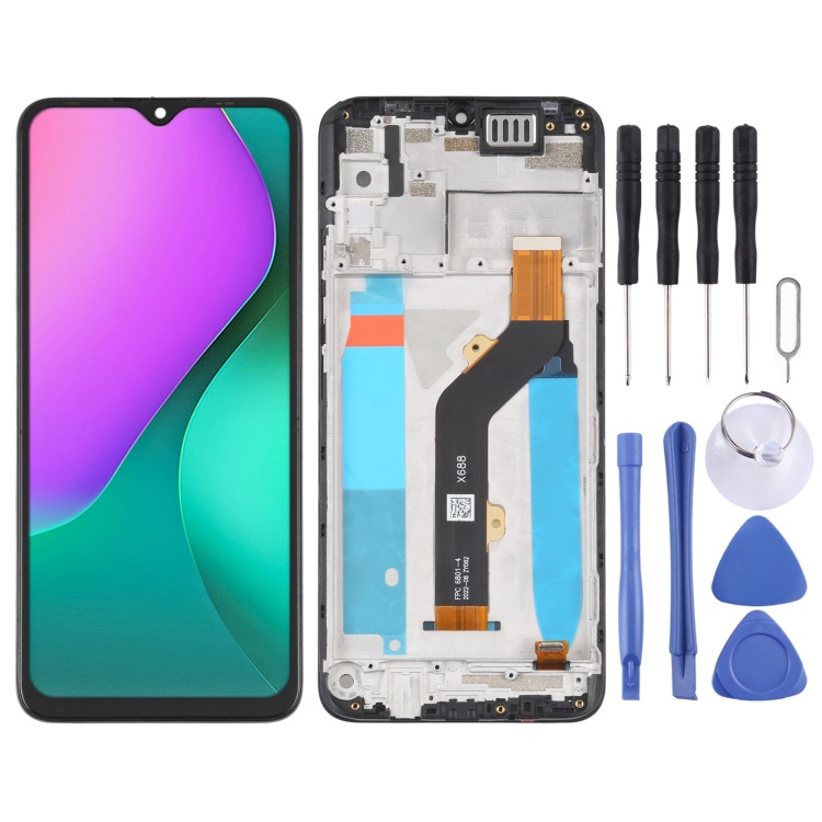 Para Infinix Hot 10 Play / Smart 5 India LCD Touch Assembly con marco