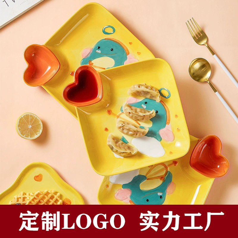 Cartoon ceramic cute tableware, children's dinner plate, internet celebrity