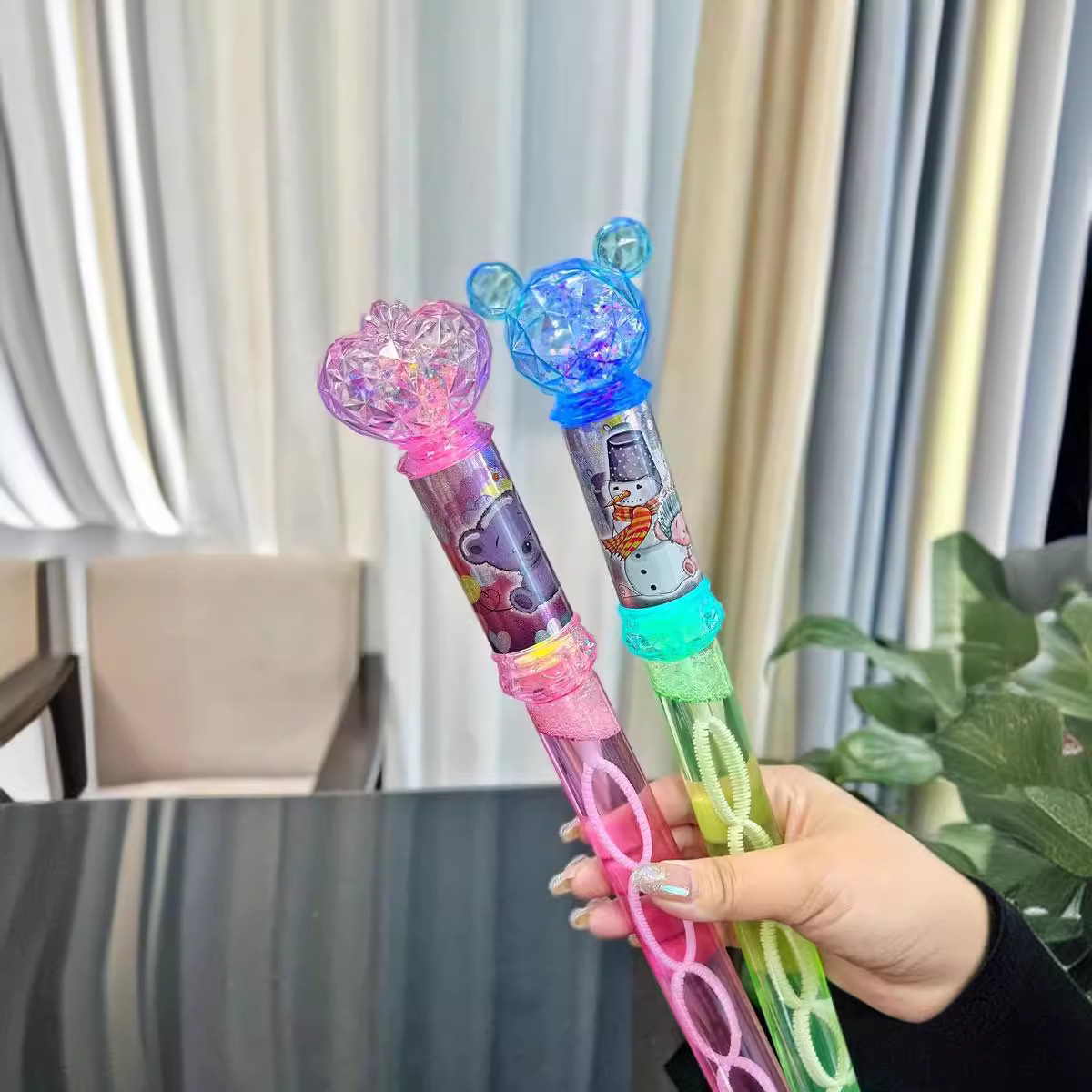 Niños nuevo luminoso burbuja palo luz intermitente burbuja máquina puesto noche mercado Parque escénico vacaciones burbuja juguete