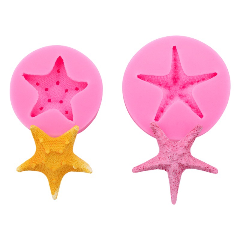 Una variedad de estrellas de mar tridimensional molde de silicona para hornear pastel de postre decoración Fondant chocolate ritmo seco molde