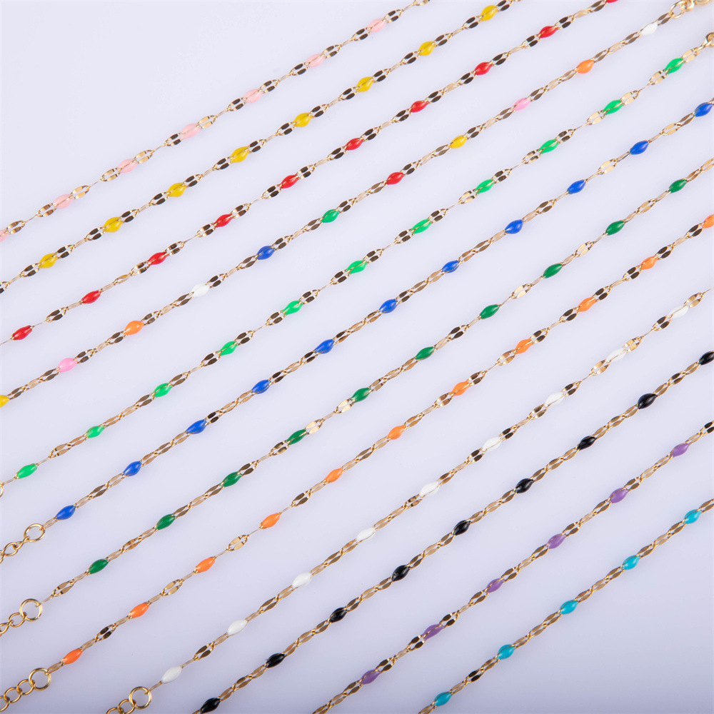 3g Weight Titanium Steel Pendant Material Bracelets Classification Titanium Steel Chain Material Sweet Color Block 304 Stainless Steel Bracelets In Bulk