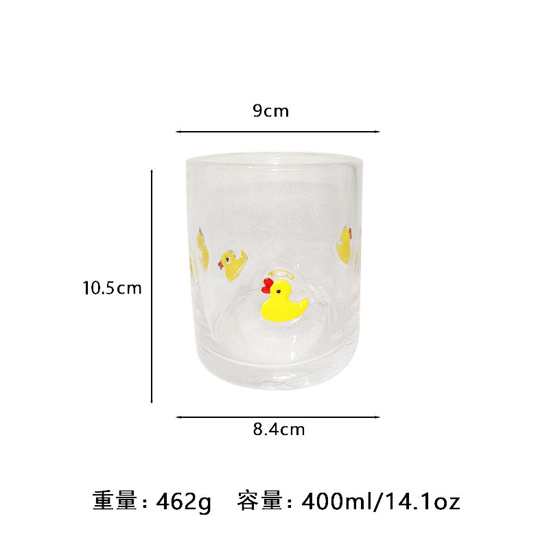 中古人工开口贴片水晶玻璃杯樱桃草莓压花贴片装饰饮品咖啡杯|undefined