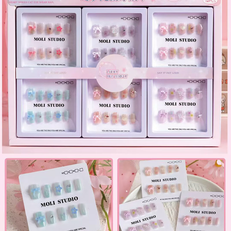 Uña de vestir impresión de ojo de gato manicure pegatinas de gel de goma de vestir estudiantes caricaturas lindas desmontables de vestir pony de uñas