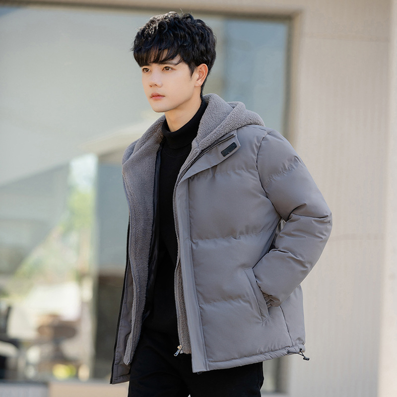 Large Size Fake Two Cotton Clothes Men's Loose Casual Thickened Fleece_viptrois.com
