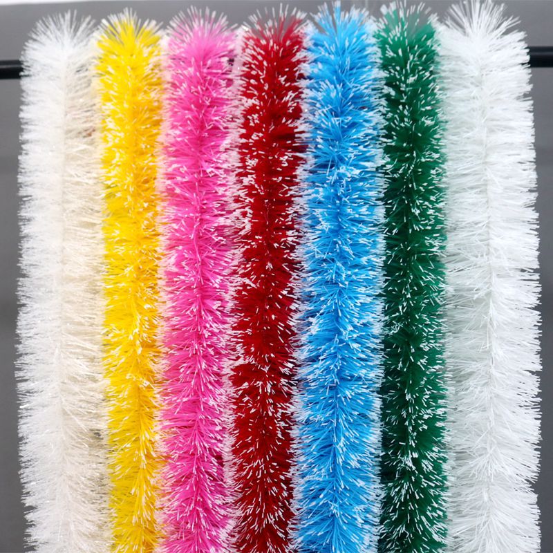 Comercio exterior transfronterizo 2 M Borde blanco copo de nieve color raya Decoración de Navidad lana raya Garland actividad escena diseño Decoración