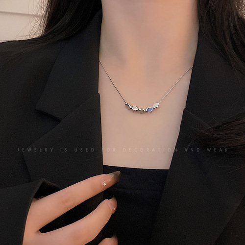 Korean version of ins style star moon pearl necklace for women, light luxury and versatile butterfly titanium steel necklace, female student best friend accessories