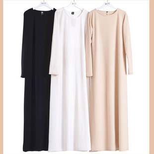 N002 New Multicolor Basic dress Bamboo Fiber Knitted Skin-friendly Comfortable Long Sleeve Base Long T-Shirt Skirt