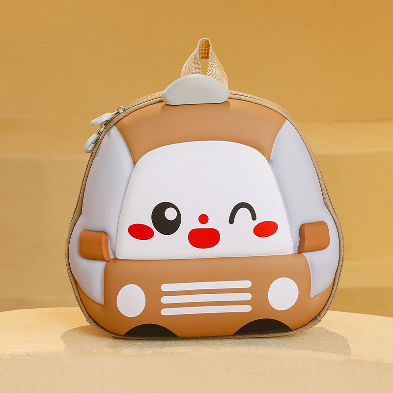2025 verano nuevo lindo coche bolso infantil cartoon estereoscópico mochila de jardín de infantes mochila ligera