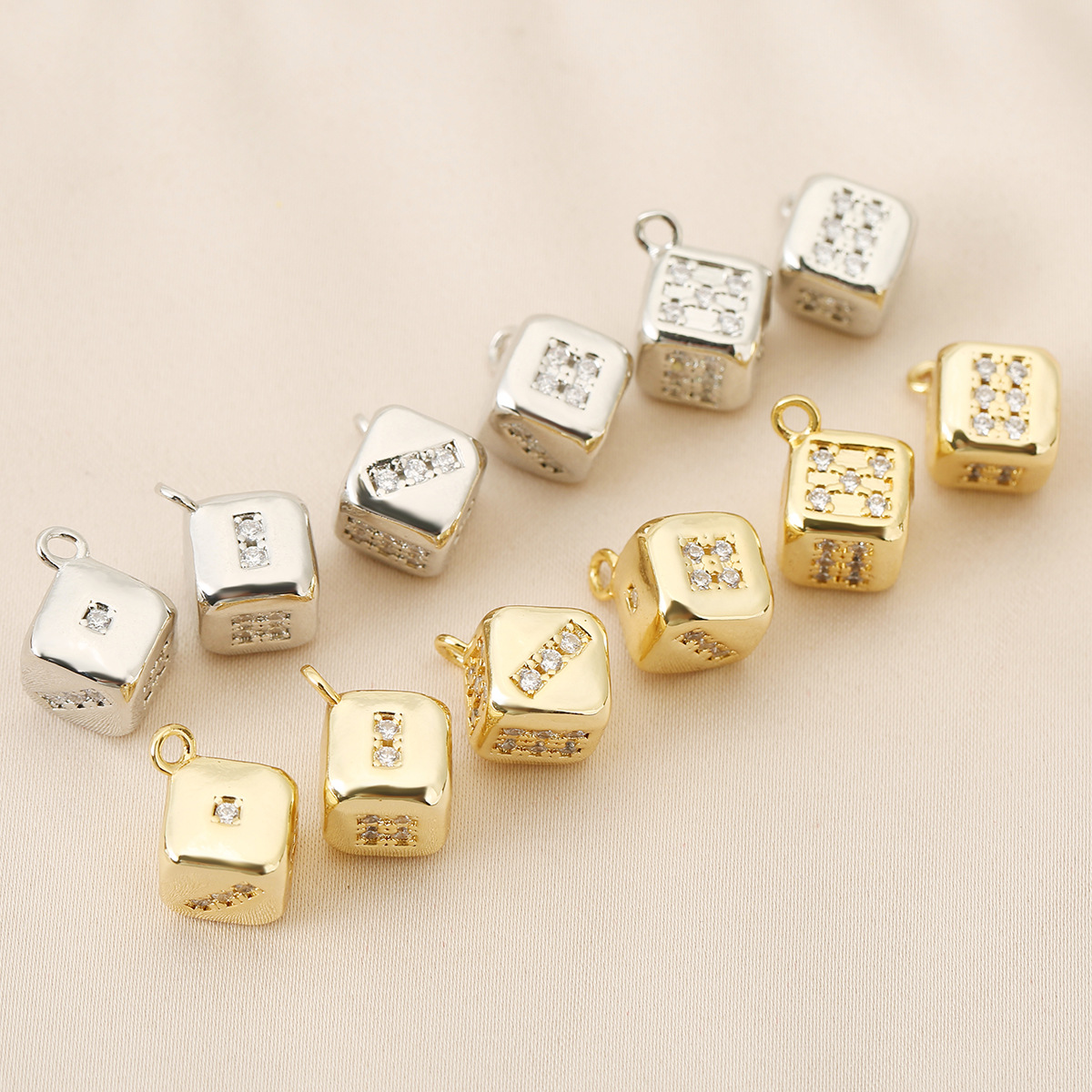 Pendant Jewelry Making Type 1 Piece Copper Dice Pendant