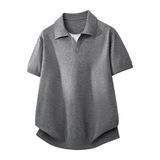 ZF8111-3D海鸥领针织OLO衫简约休闲老钱风短袖松弛感上衣，男装针织衫/毛衣，星座614