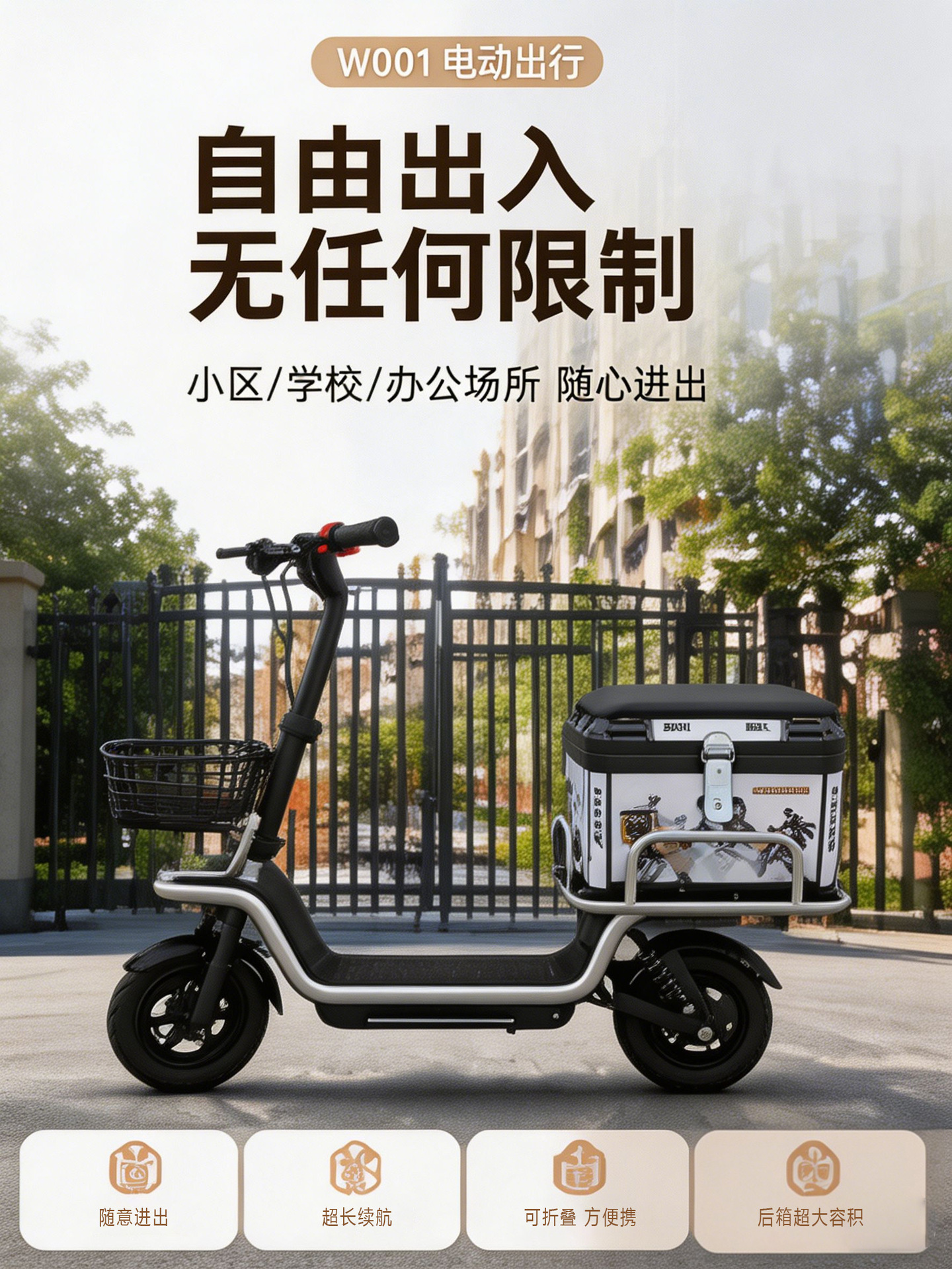 Wholesale Factory Delivery Tool: Foldable Long-Lasting Electric Scooter for Commuting and Delivery