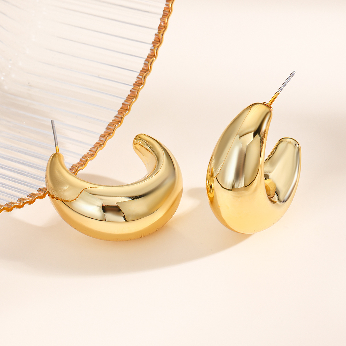 hot ins style plastic CCB simple glossy water drop acrylic earrings earring set_voghion.com