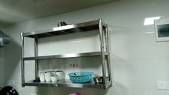 Stainless steel wall-mounted kitchen storage shelf, wall hanging rack, wall-mounted shelf, restaurant seasoning rack, bowl and plate rack