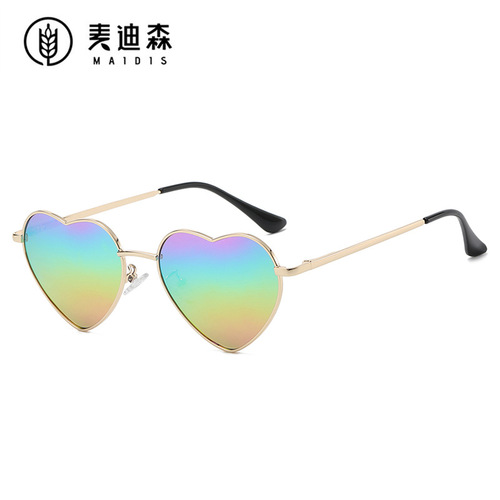 Jet 8088 metal retro love sunglasses cute heart girlfriend multi-color glasses spring leg polarized sunglasses