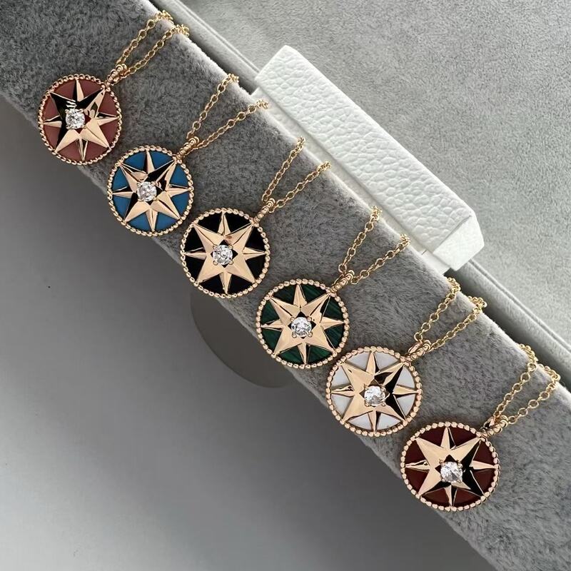 Dijia Compass Eight-Pointed Star Necklace for Women, Clavicle Chain with White Mother-Of-Pearl Agate Pendant, Live Streaming Cross-Border Wholesale, Bracelet Wholesale Dijia Compass Eight-Pointed Star Necklace for Women, Clavicle Chain with White Mother-Of-Pearl Agate Pendant, Live Streaming Cross-Border Wholesale, Bracelet Wholesale