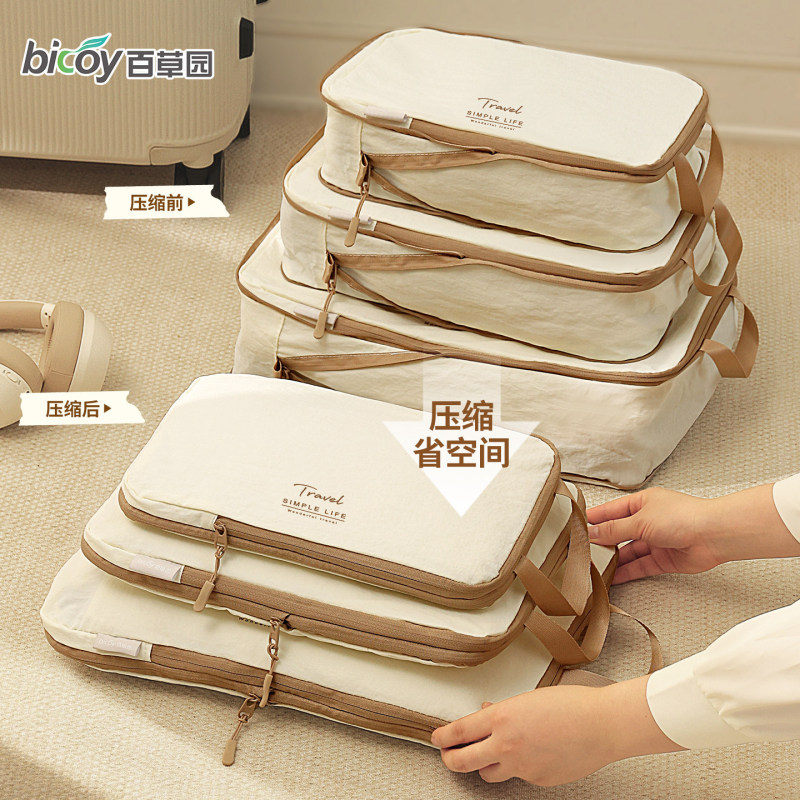 Baicaoyuan Travel Clothing Storage Bag, Household Luggage Compressible Organizer for Clothes, Underwear, and Shoes