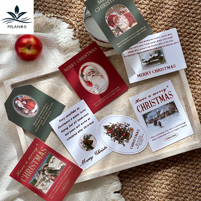 Tarjeta de felicitación de Navidad, tarjeta de regalo, tarjeta de regalo, tarjeta de manzana, tarjeta hecha a mano, tarjeta de decoración DIY, tarjeta de regalo