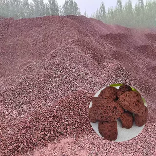 火山石厂家批发红色黑色火山岩滤料水处理园林造景鱼缸装饰火山石