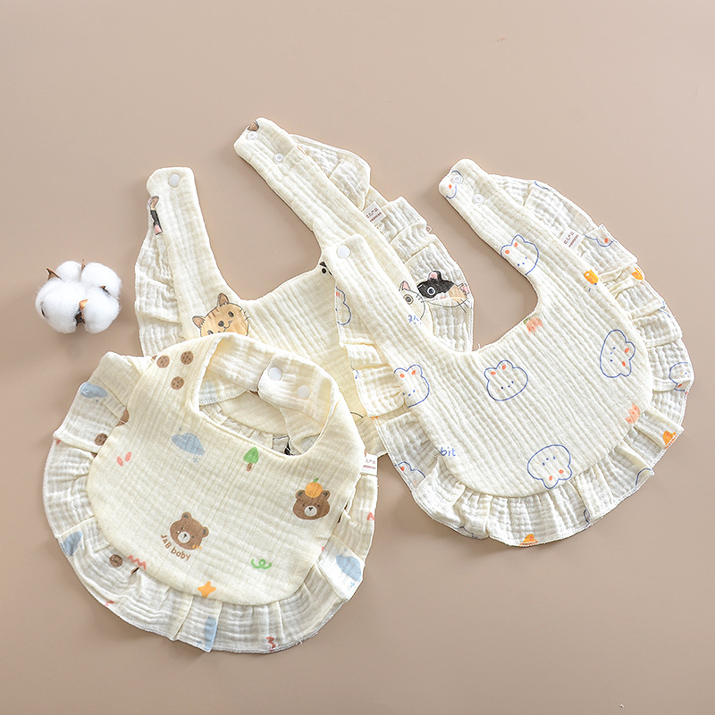 insfeng baby toallas de saliva, algodón puro, gaza de seis capas, delantal en forma de U, toallas anti-vomitación para bebés