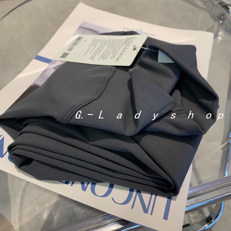 Lulu pantalones nude de color crema cintura alta Levantamiento de cadera sin vergüenza línea pantalones de yoga pantalones cortos de secado rápido