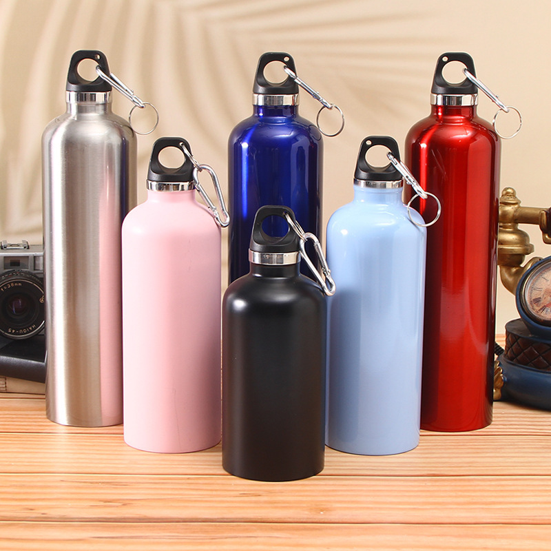 户外水壶车载登山骑行壶带提手便携式小口运动壶304不锈钢保温瓶