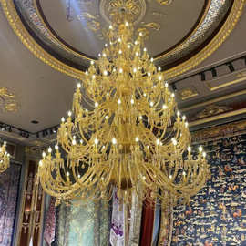 大吊灯酒店大堂水晶工程灯具售楼部大厅珐琅彩装饰灯非标定制吊灯