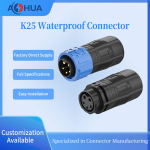 澳华AHUA K25焊锡款工业设备防水航空插头户外电缆对接连接器