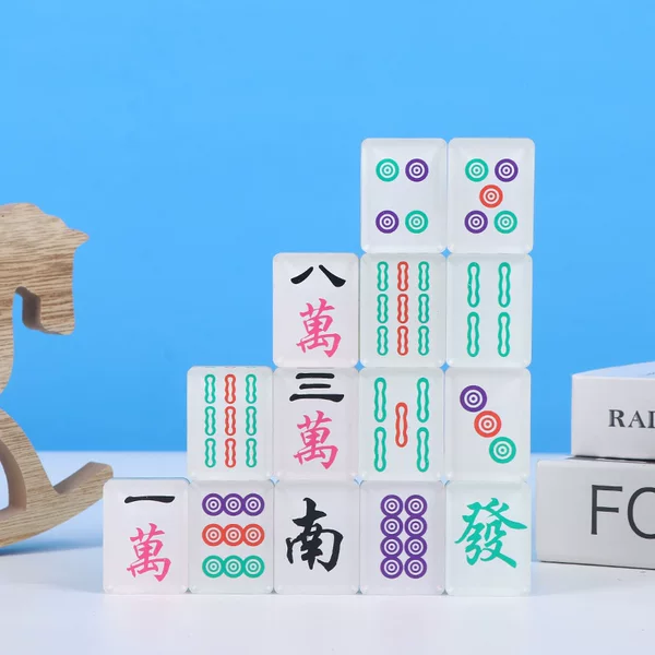 Customized transparent acrylic mahjong tiles for entertainment, cultural and creative trendy toys with personalized patterns, custom-made acrylic mahjong