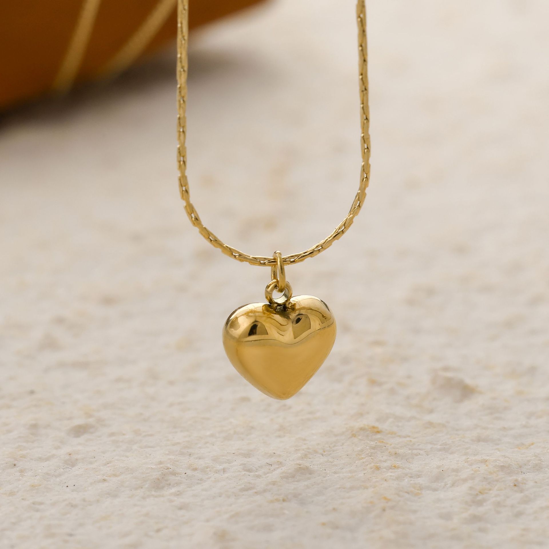 Pendant Necklace Classification Wholesale Jewelry Classic Style Heart Shape Titanium Steel Plating Pendant Necklace