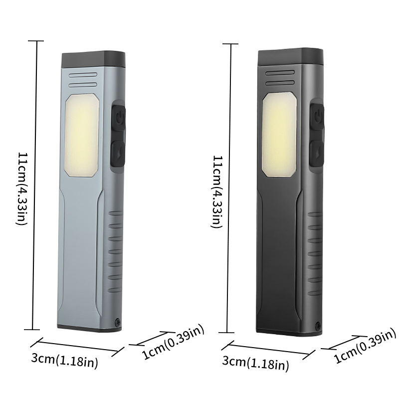 Customized Cross-border USB Rechargeable Work Light With Buzzer, Magnet, COB LED Strong Light, Portable EDC Flashlight_voghion.com