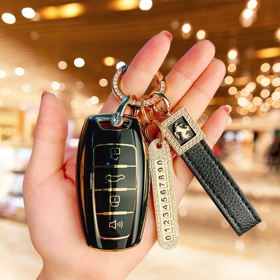 Case for Haval H6, Big Dog, Car key bag - onyx-blacksingle-case-steed-black-lanyard-number-card