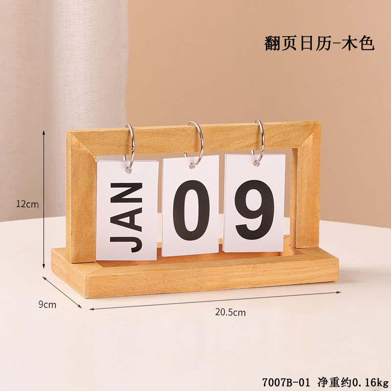 Calendario de página - madera