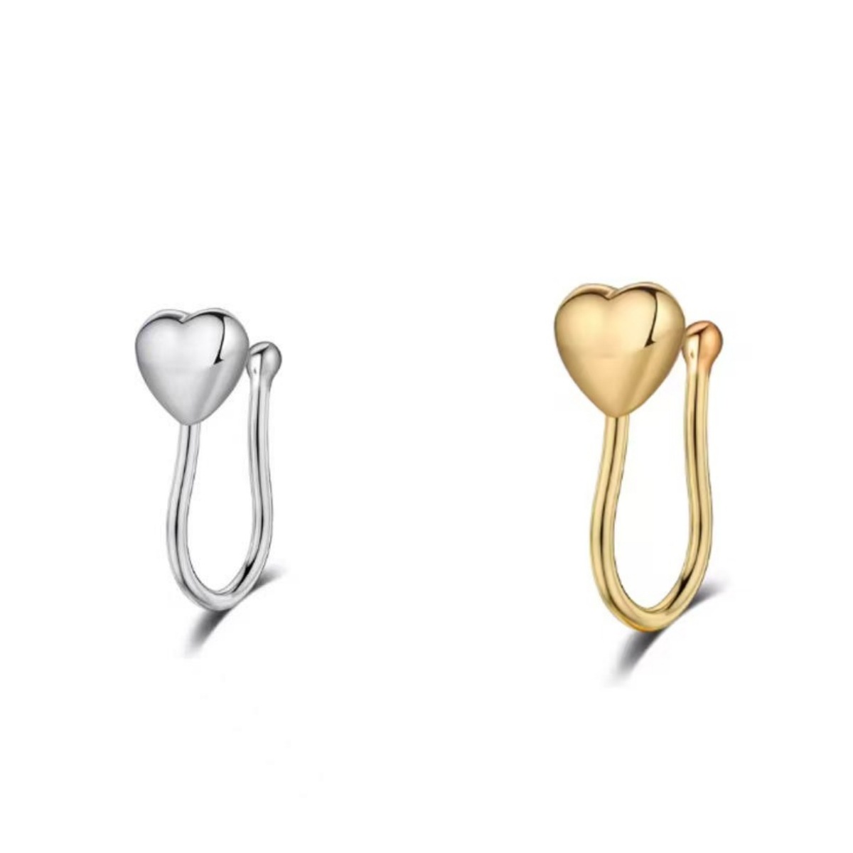 Gold Geometric Nose Clip Non-Piercing Fake Nose Ring - Copper Inlaid Zircon, 8-Shape Design, Popular in Europe and America detail image 7