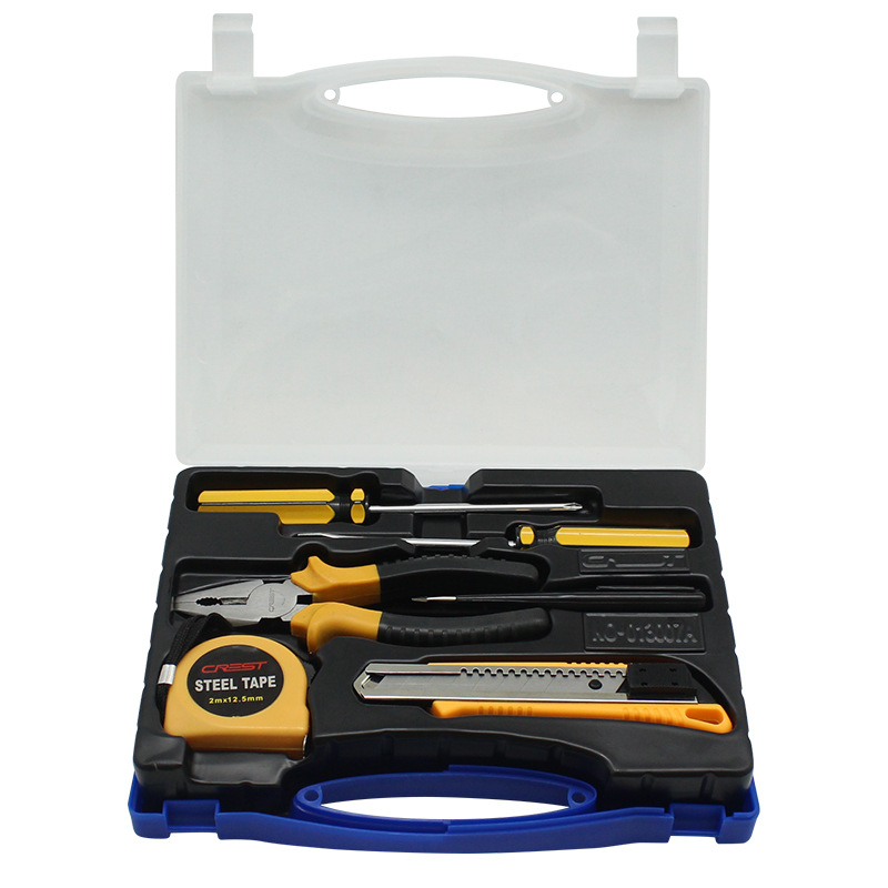 瑞德 7件套透明盒款五金工具箱套装 银行保险礼品广告促销工具箱