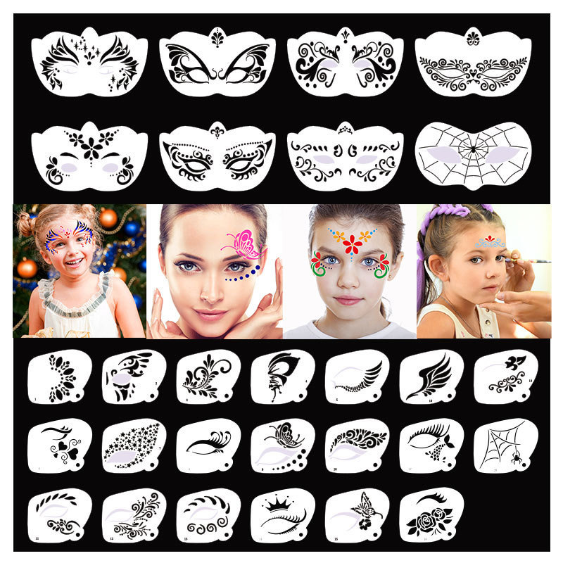 Plastic universal painted template for face for adults