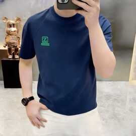 高档轻奢夏季新款男士潮流帅气时尚休闲百搭痞帅圆领短袖T恤S506
