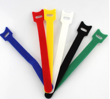 直供T型背对背纯色尼龙魔术贴扎带 背对背绑带勾毛一面魔术贴批发