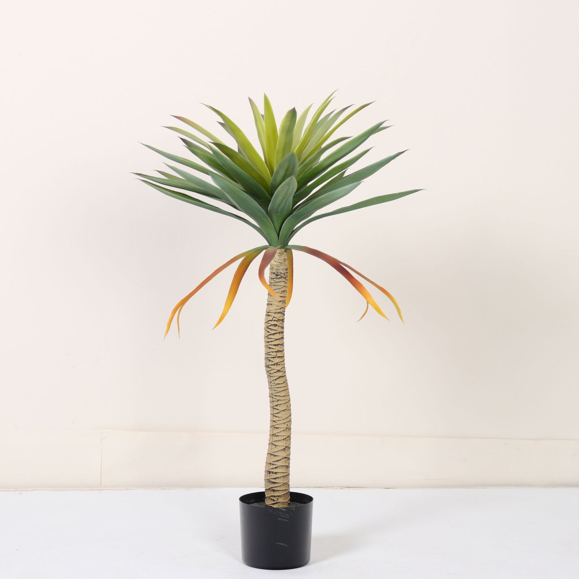 Planta en maceta de agave de simulación a gran escala, planta verde de simulación, decoración de piso interior, paisajismo de plantas tropicales biónicas