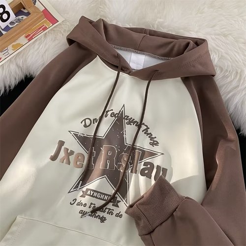Chic Brand Hooded Sweatshirt Spring and Autumn Unisex Youth Loose Design Sport Coat Top