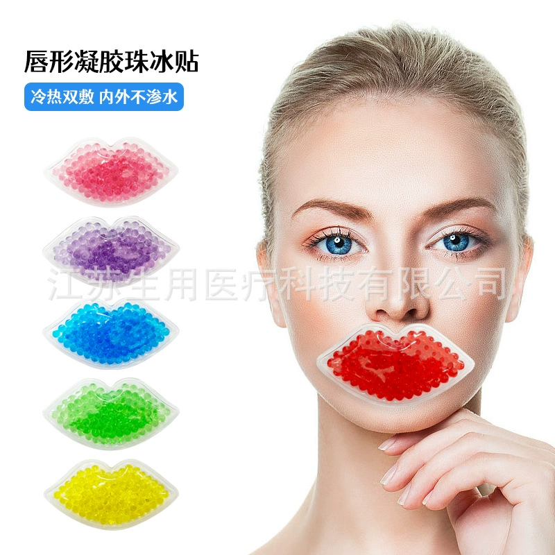 Многоразовый гелевый компресс для губ в форме макарон из ПВХ, для горячих и холодных компрессов.