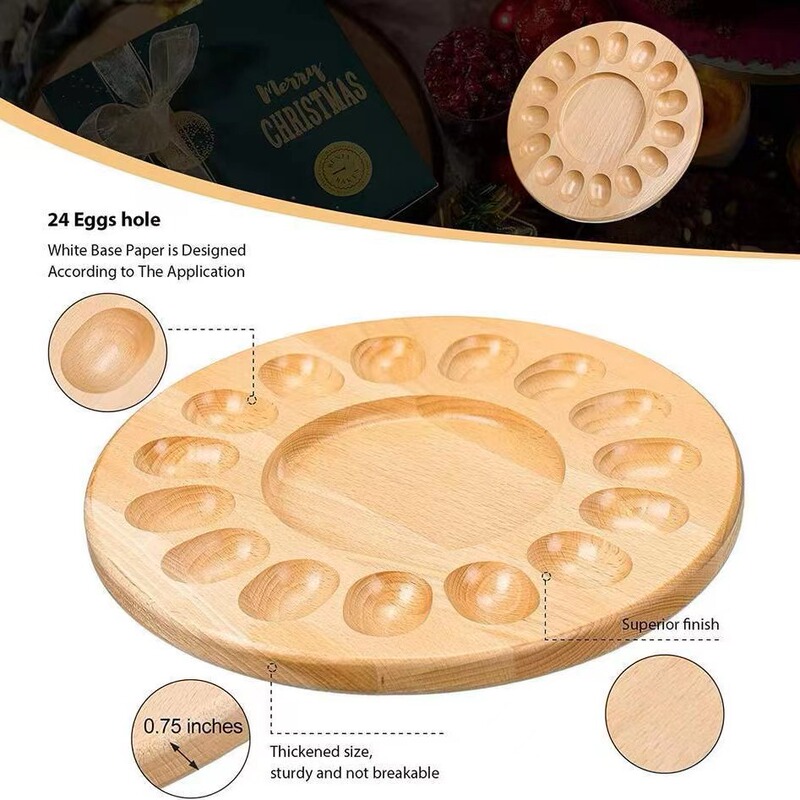 Creative Wooden Egg Tray Wooden Double-sided Chopping Board Country Fruit Bread Tray Wooden Porous Egg Tray