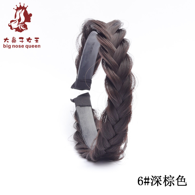 Internet celebridad moda Fishbone trenza desordenada peluca natural mujer trenzada Twist trenza diadema dentada antideslizante pelo presionando diadema