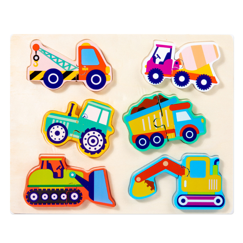 procesamiento de geometría estereoscópica clip puzzle infantil educación temprana de madera puzzle cognitivo de madera interactivo juguete de puzzle