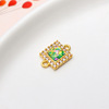 Copper -plated gold -plated vermiculite imitation Opal geometric square double pendant earrings bracelet DIY jewelry accessories material