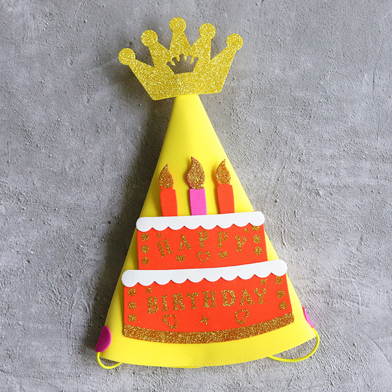 Sombrero de cumpleaños para niños nuevos suministros de fiesta de cumpleaños EVA sombrero de cumpleaños decoración de la torta del partido corona sombrero
