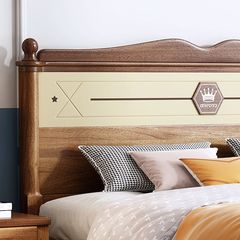 w!兒童床胡桃木全實木單人1.2米/1.35米男孩儲物床1.5米女孩實木