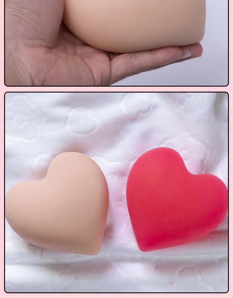 Heart-Shaped TPE Manual Masturbator Cup with Reverse-Mold Texture and Squeeze Vent Ball — detail image 20