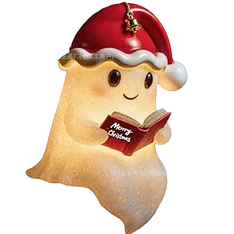 圣诞节新品Cute Ghost Reading Book Lamp可爱鬼读书灯万圣节摆件|undefined