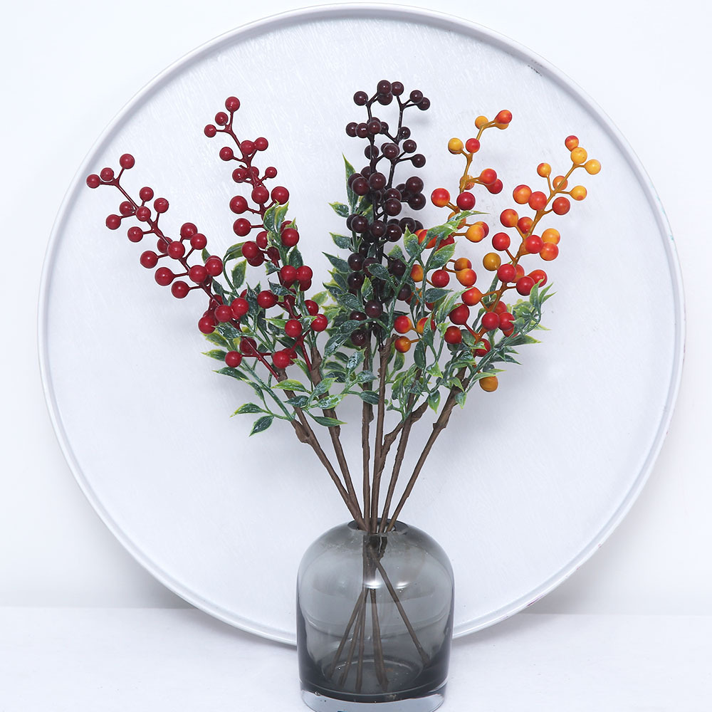 Simulación de bayas de acacia única Simulación de flores Simulación de plantas Accesorios de arranque de flores Bayas de arándano Frutas ricas