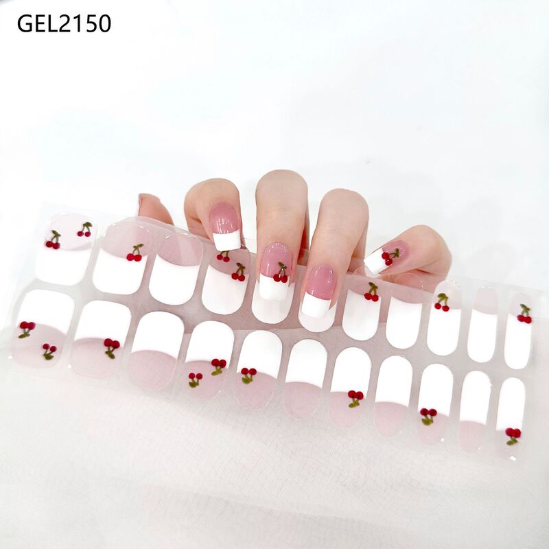 Ins Nail Gel Stickers No-Bake Lamp-Free Fully Cured Gel Full Stickers Doudou Nail Accessories